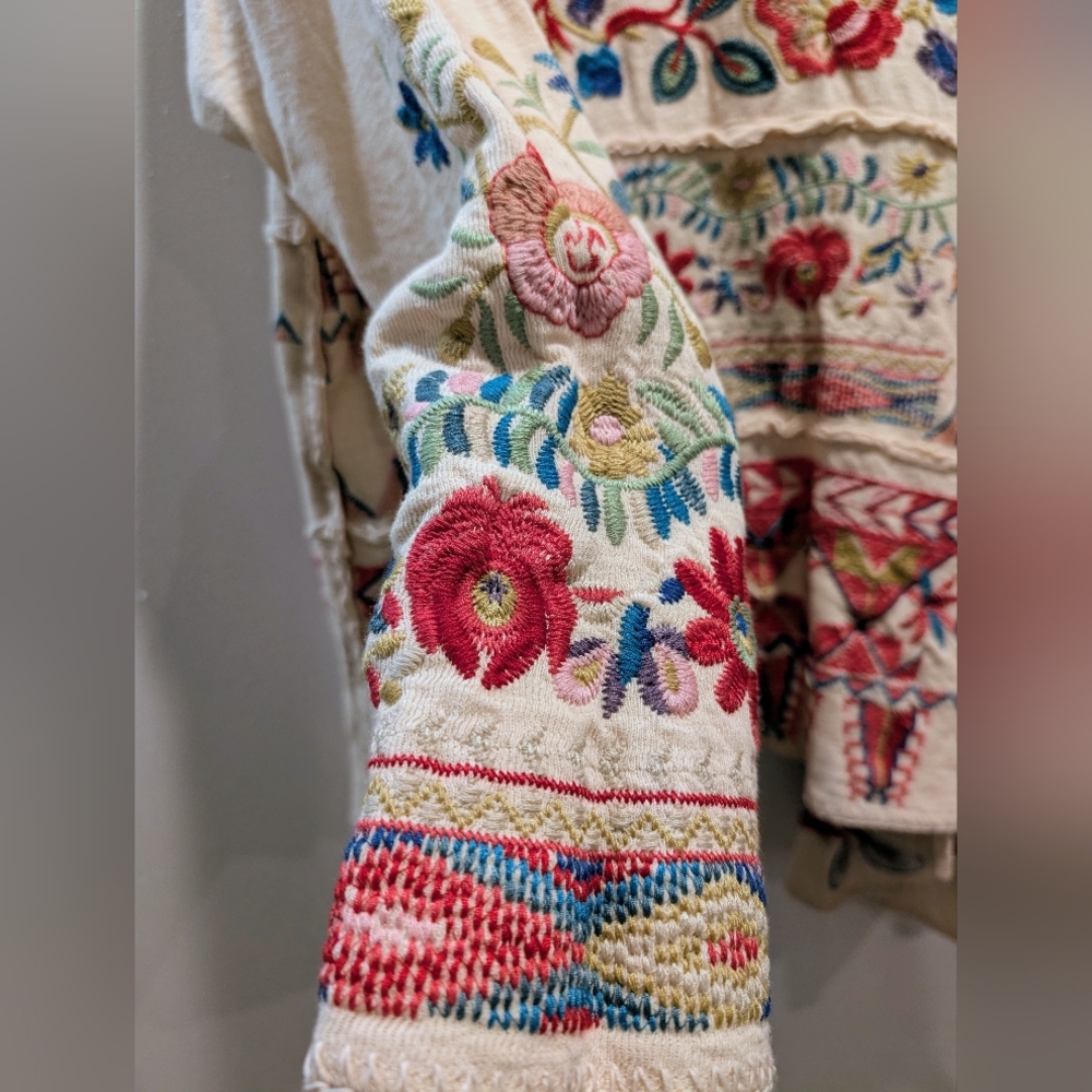 Johnny Was Krisly Embroidered Floral Women's Wrap Jacket - Picture 6 of 7